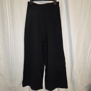 OQQ Black Wideleg Women's Exercise Pants